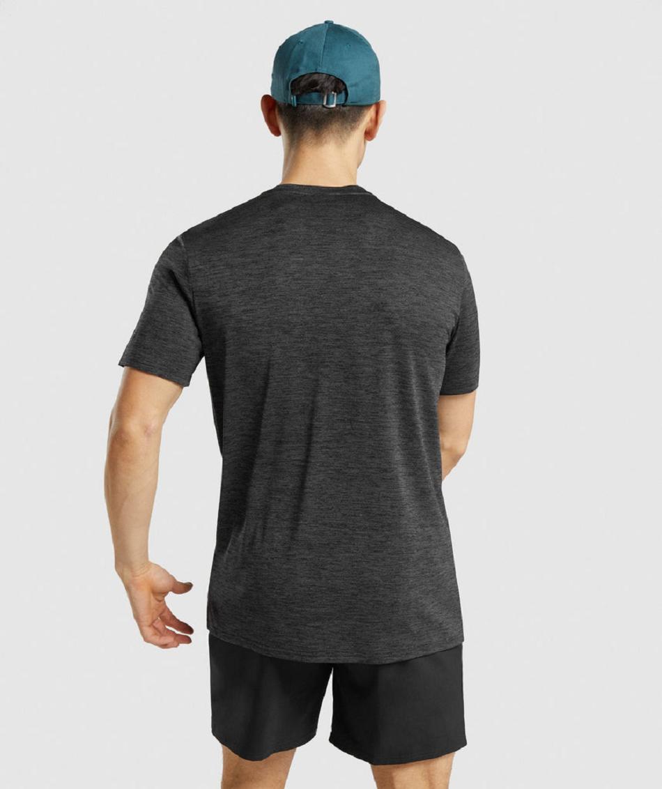 T Shirts Gymshark Arrival Marl Hombre Negras | CO 3427HAP